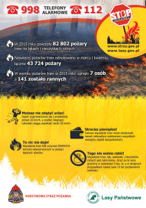 Stop pożarom traw - ulotka A5